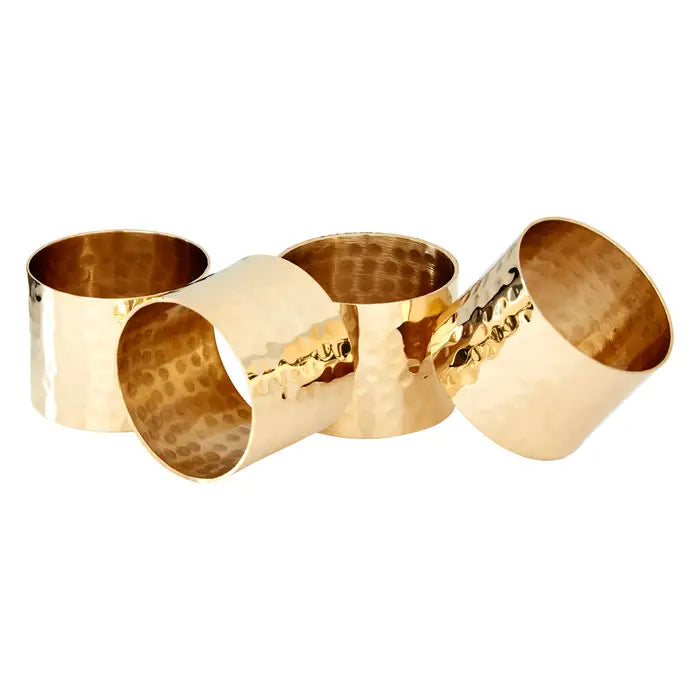 S/4 Brass Finish Napkin Rings