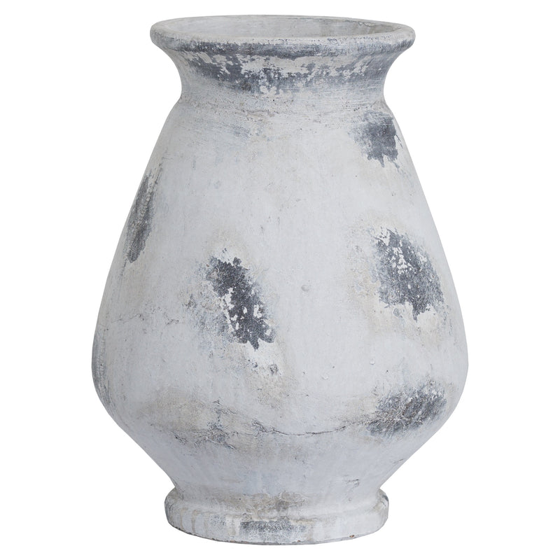 Large Antique White Distressed Vase