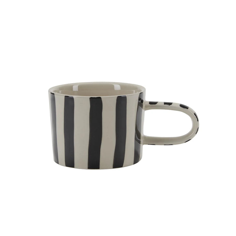 White & Black Striped Mug