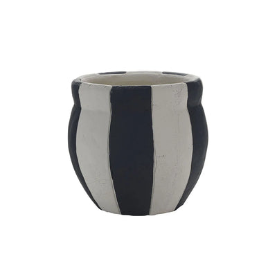 Large Monochrome Stripe Pot