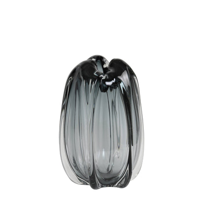 Murel 30cm Tall Abstract Grey Glass Vase
