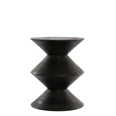 LARA Mango Wood Black Side Table