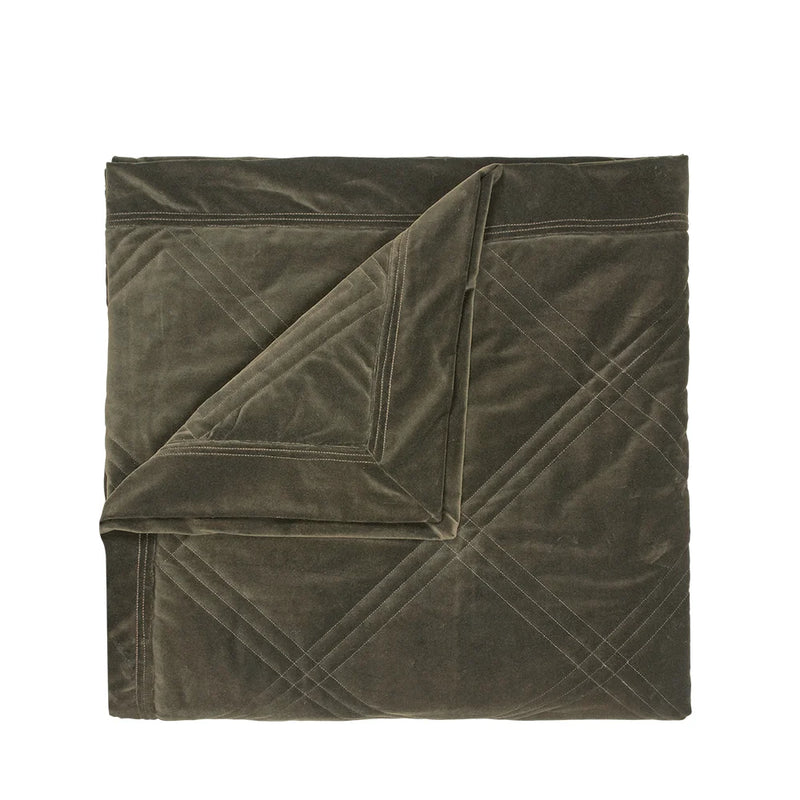 Black Olive Velvet Bedspread 281x260cm