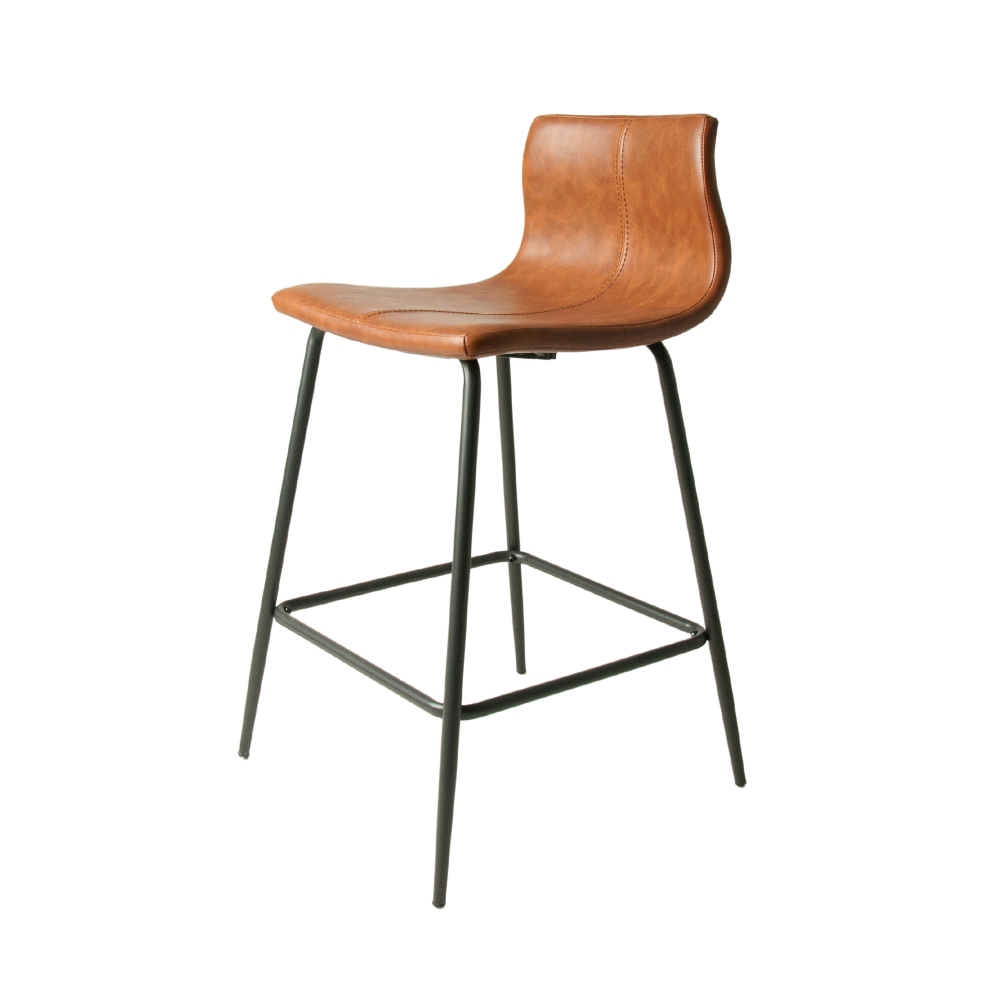 Tan leather store counter stools