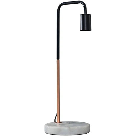 Marble Base Copper & Black Table Lamp