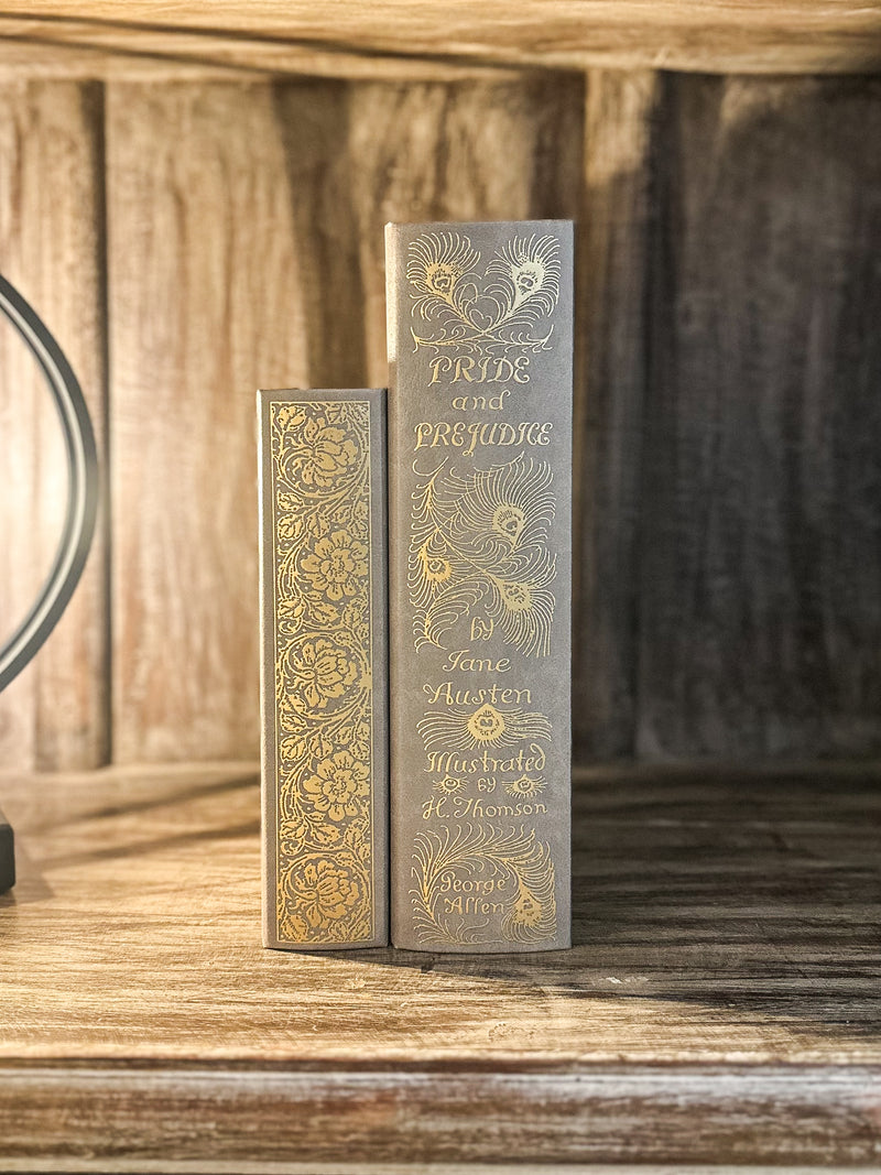 S/2 Green & Gold Classics Book Boxes