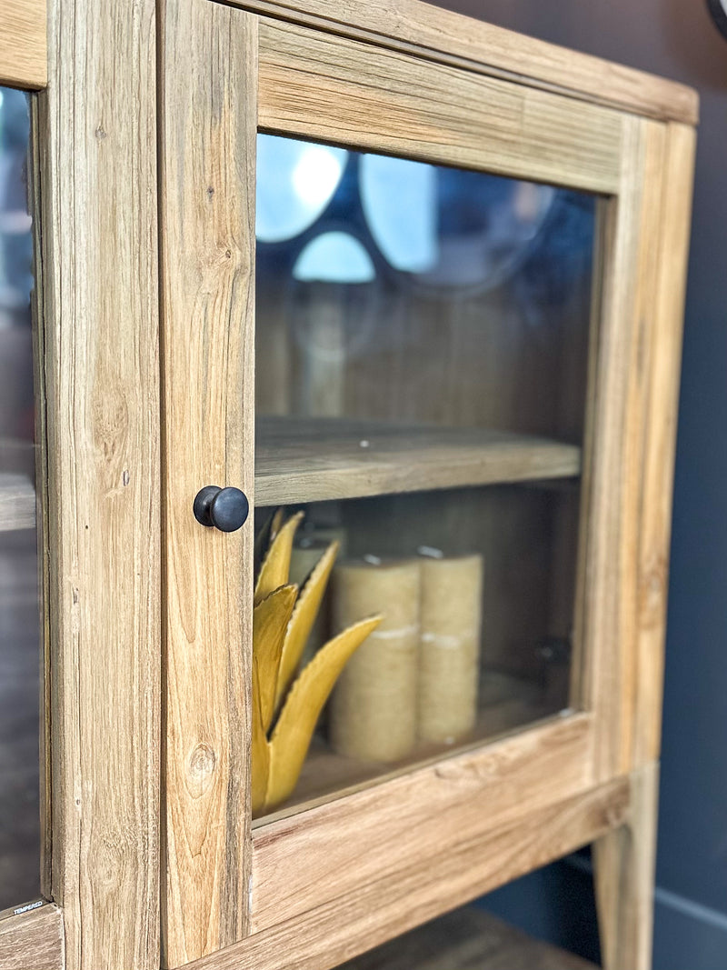 Glass Fronted Recycled Teak Sideboard