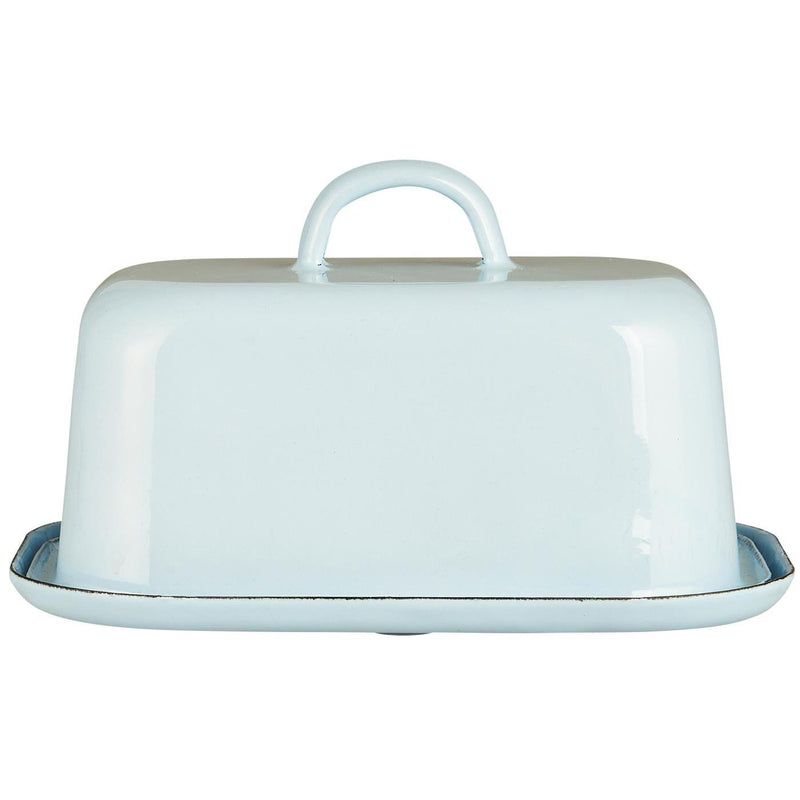 Enamel Light Blue Butter Dish