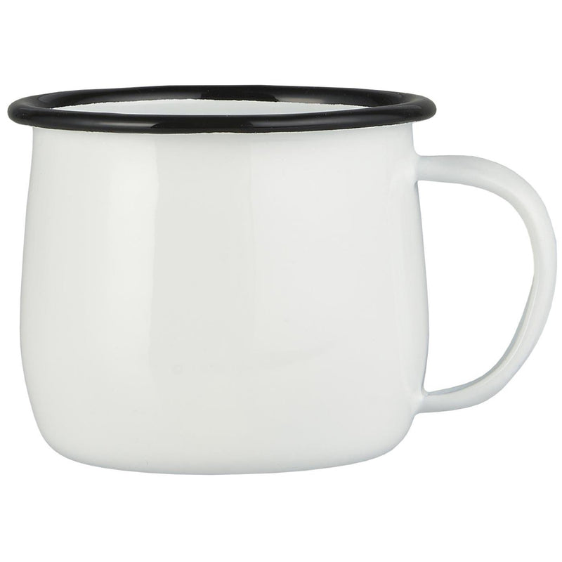 Enamel White & Black Mug