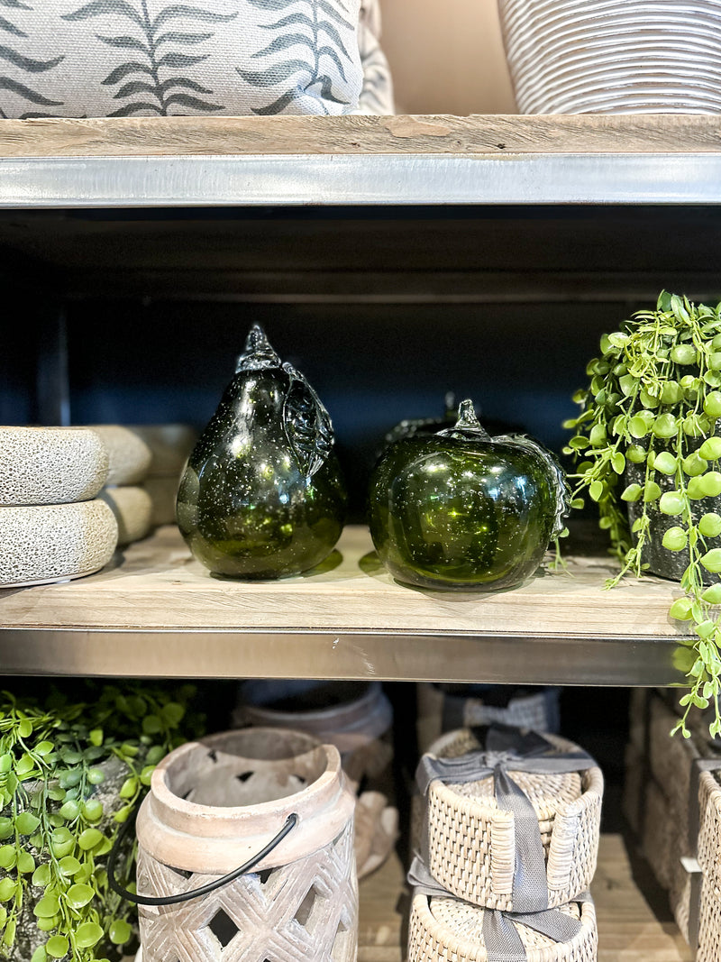 Green Glass Pear Ornament