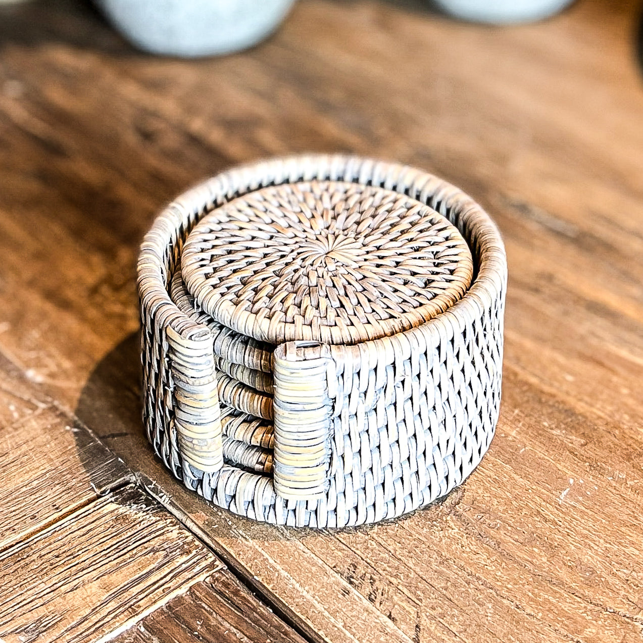 Grey Wash Round Set Of Coasters – Zoohause