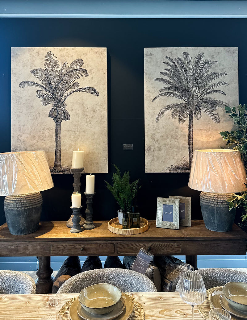 Set of 2 Canvas Palm Wall Art