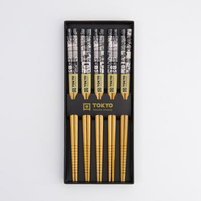 S/5 Tokyo Monochrome Chopstick Giftset