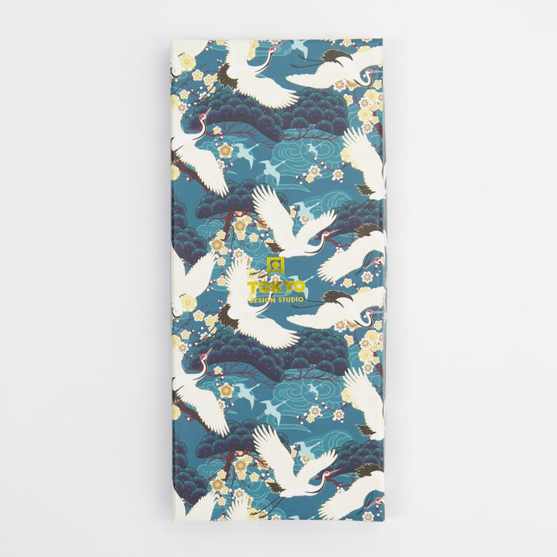 S/5 Teal Crane Chopsticks Giftset