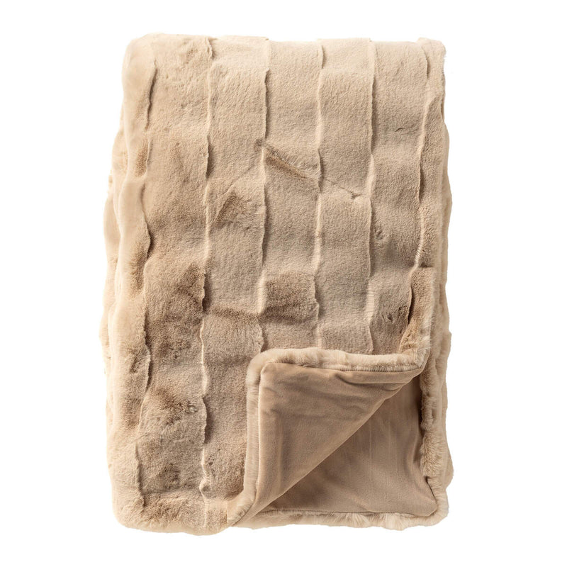 Irish Cream Soft Striped Throw 140x180cm