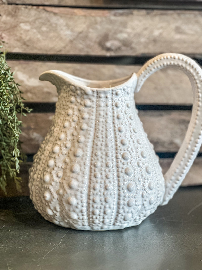 Large White Urchin Jug