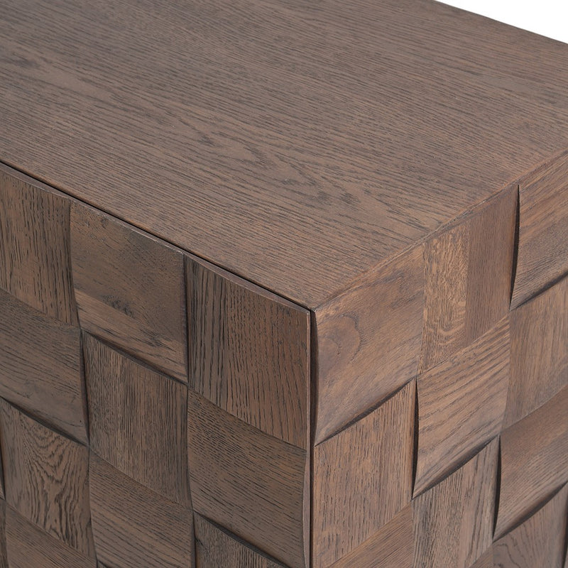 Oak 4 Door Squares Sideboard