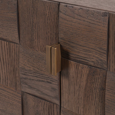 Oak 4 Door Squares Sideboard
