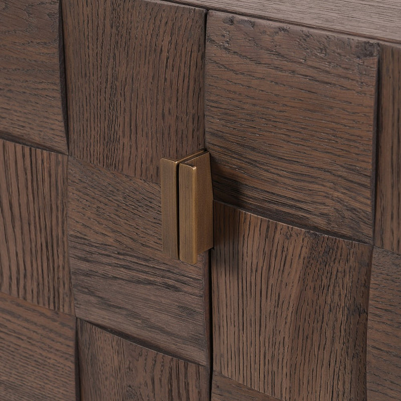 Oak 4 Door Squares Sideboard