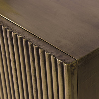 Antique Brass Ribbed 4 Door Sideboard