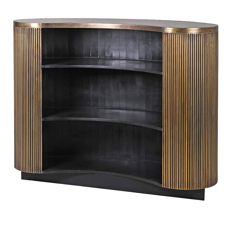 Antique Brass Curved Ribbed Bar