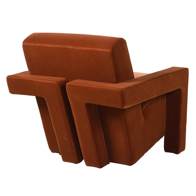 Burnt Sienna Velvet Armchair