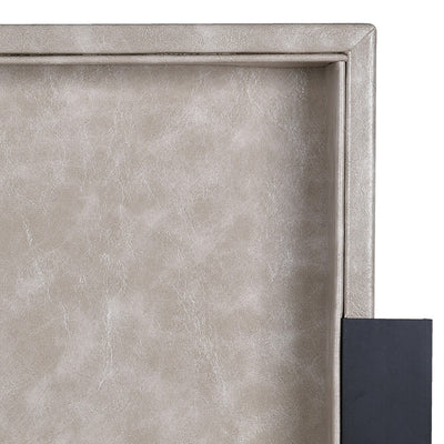 S/2 Grey Faux Leather Trays
