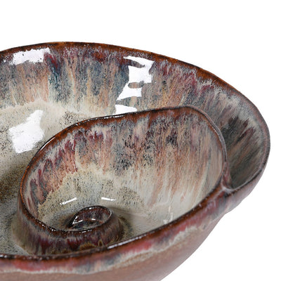 Brown Ombre Glazed Shell Bowl