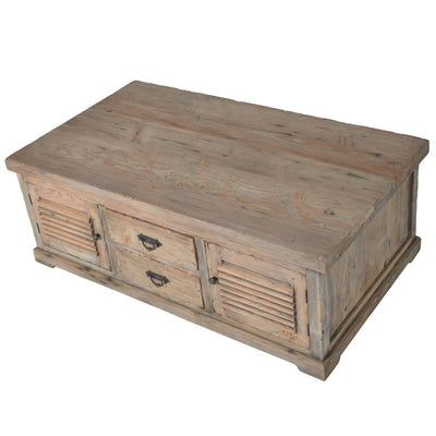 Reclaimed Pine Louvred Coffee Table