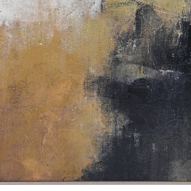 Gold, White & Black Textured Canvas