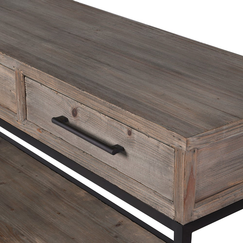 Iron & Pine 3 Drawer Console Table