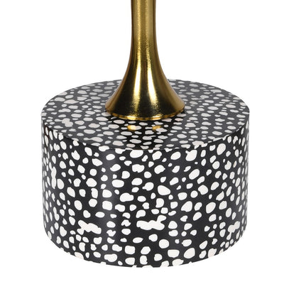 Monochrome Dotty & Gold Round Patterned Side Table