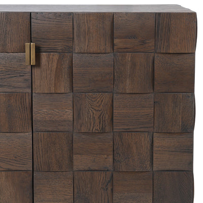 Oak 4 Door Squares Sideboard