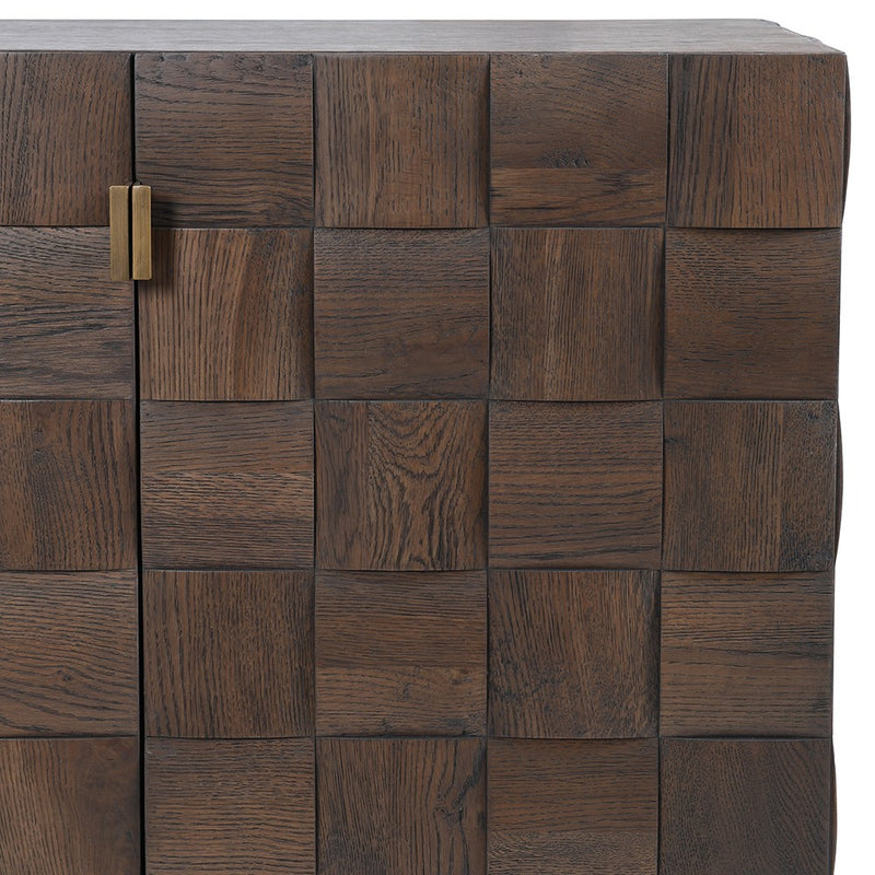 Oak 4 Door Squares Sideboard