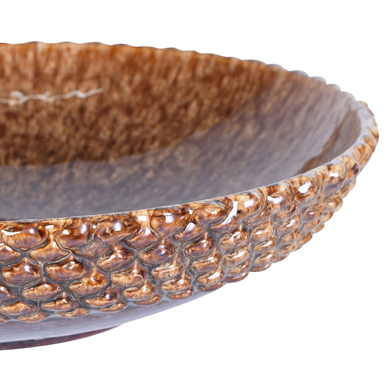 Brown Glazed Speckle Large Bowl