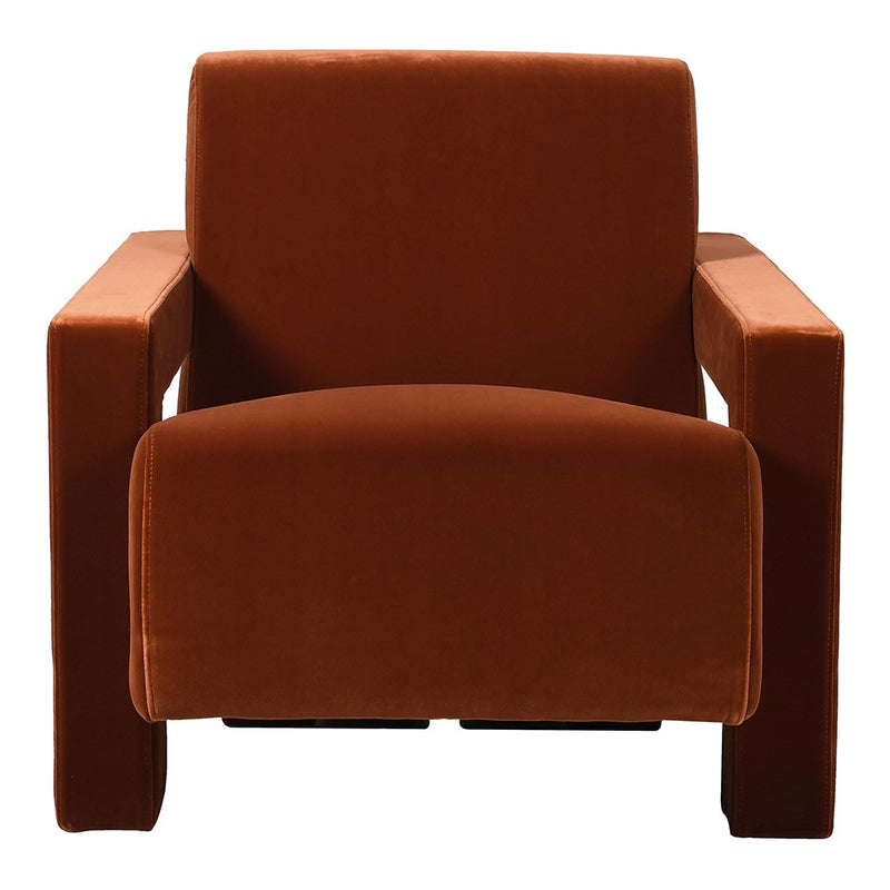 Burnt Sienna Velvet Armchair