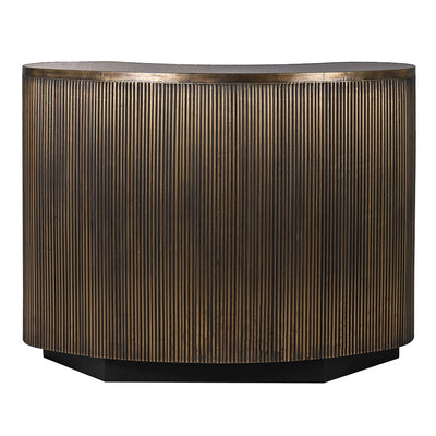 Antique Brass Curved Ribbed Bar