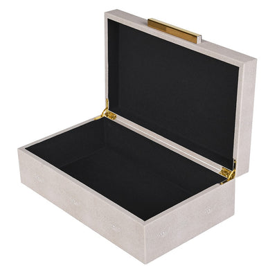 S/3 Faux Shagreen Taupe Boxes