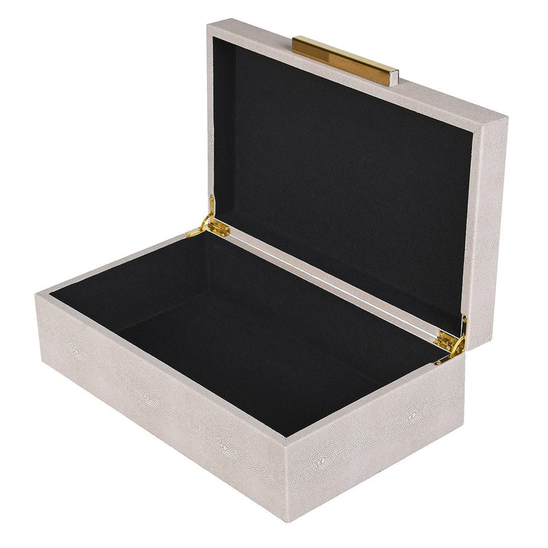 S/3 Faux Shagreen Taupe Boxes