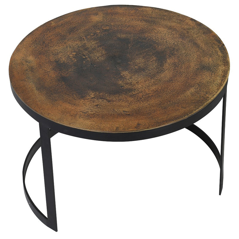S/2 Antique Brass Nesting Tables