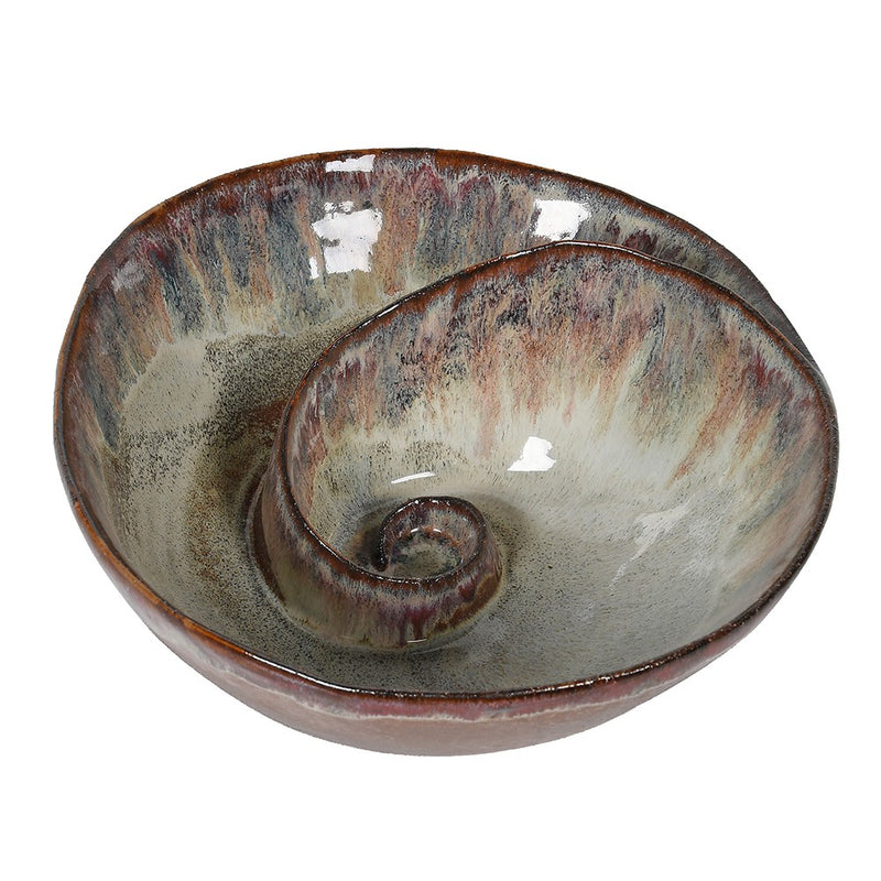 Brown Ombre Glazed Shell Bowl