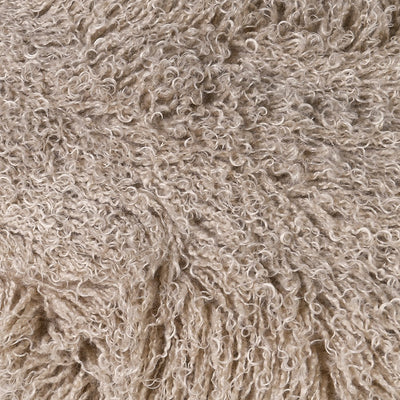 Long Taupe Faux Fur Bench