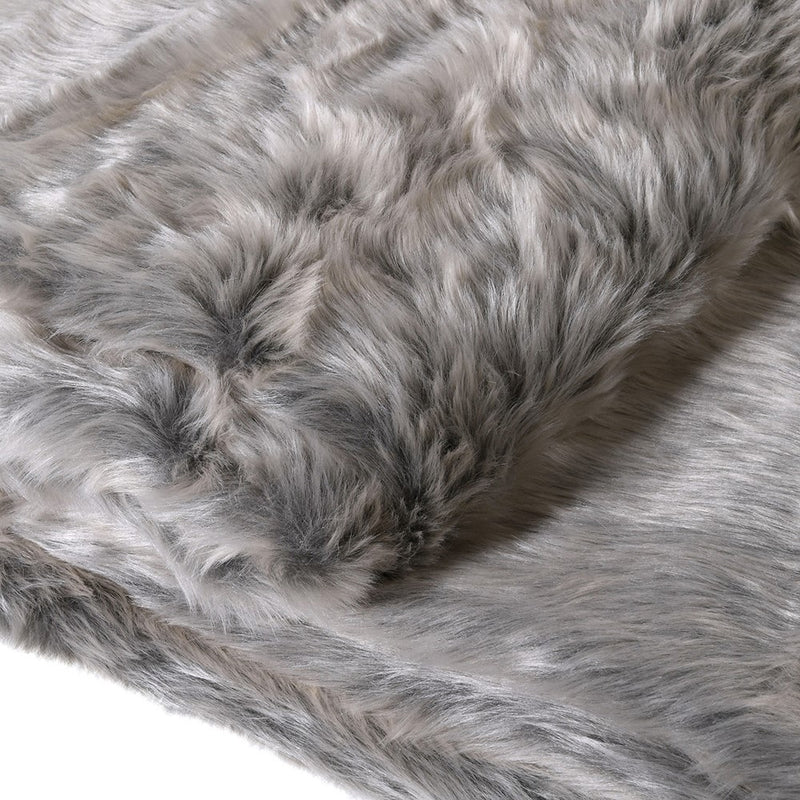 Silver Faux Fur Throw 140x190cm
