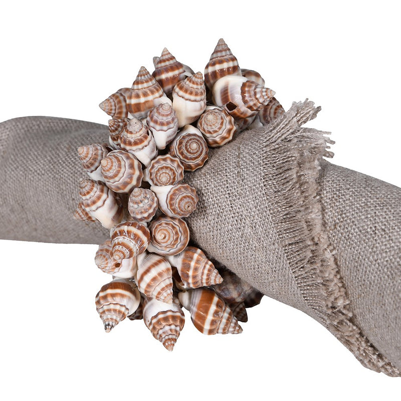 Set Of 4 Conch Shell Napkin Rings