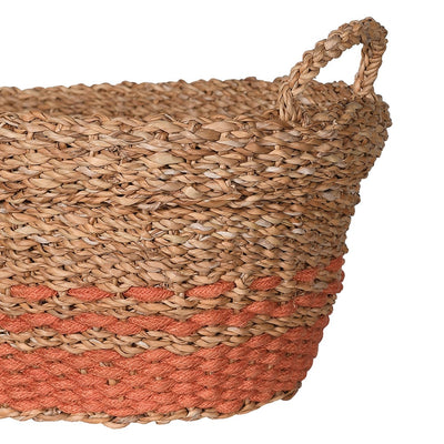 S/2 Two Tone Seagrass Oval Baskets