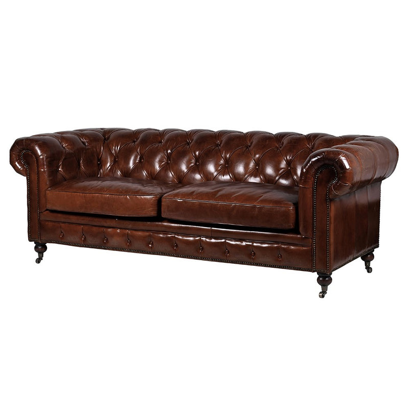 Vintage Leather 3 Seater Chesterfield