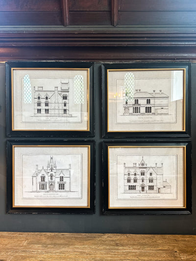 Set of 4 Framed Architectural Wall Art