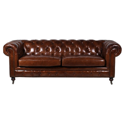 Vintage Leather 3 Seater Chesterfield