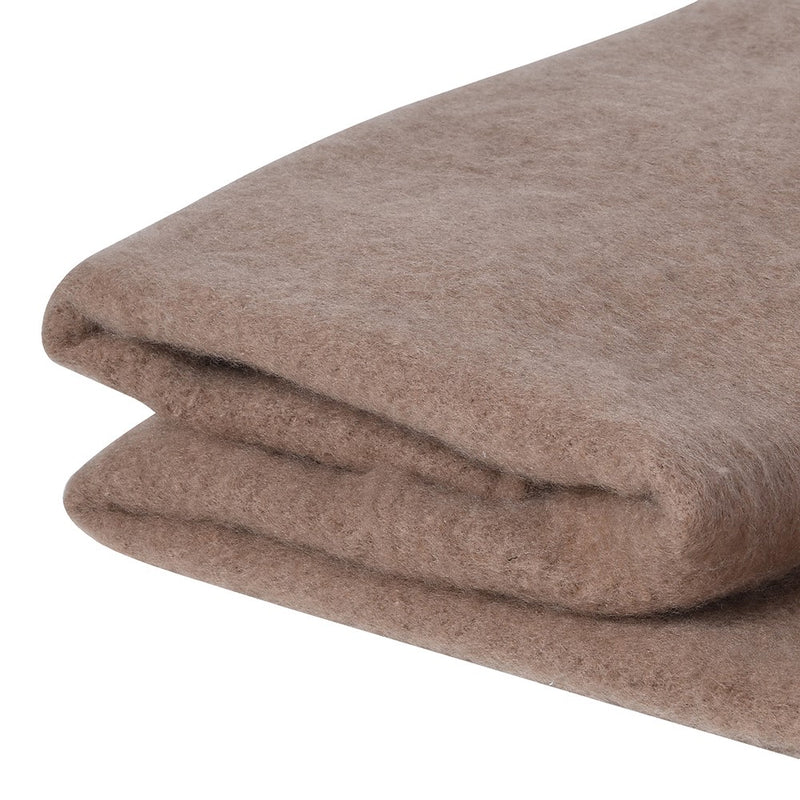 Faux Mohair Taupe Fringed Throw