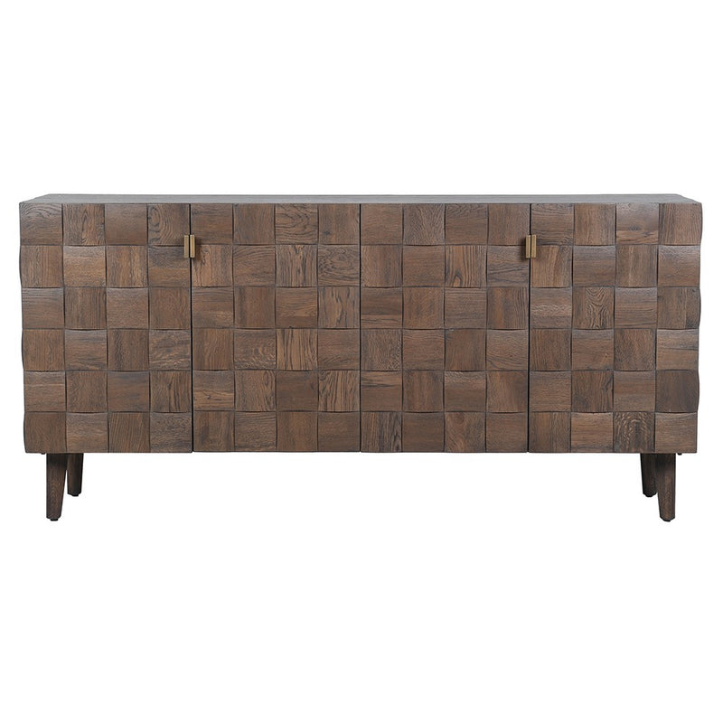 Oak 4 Door Squares Sideboard
